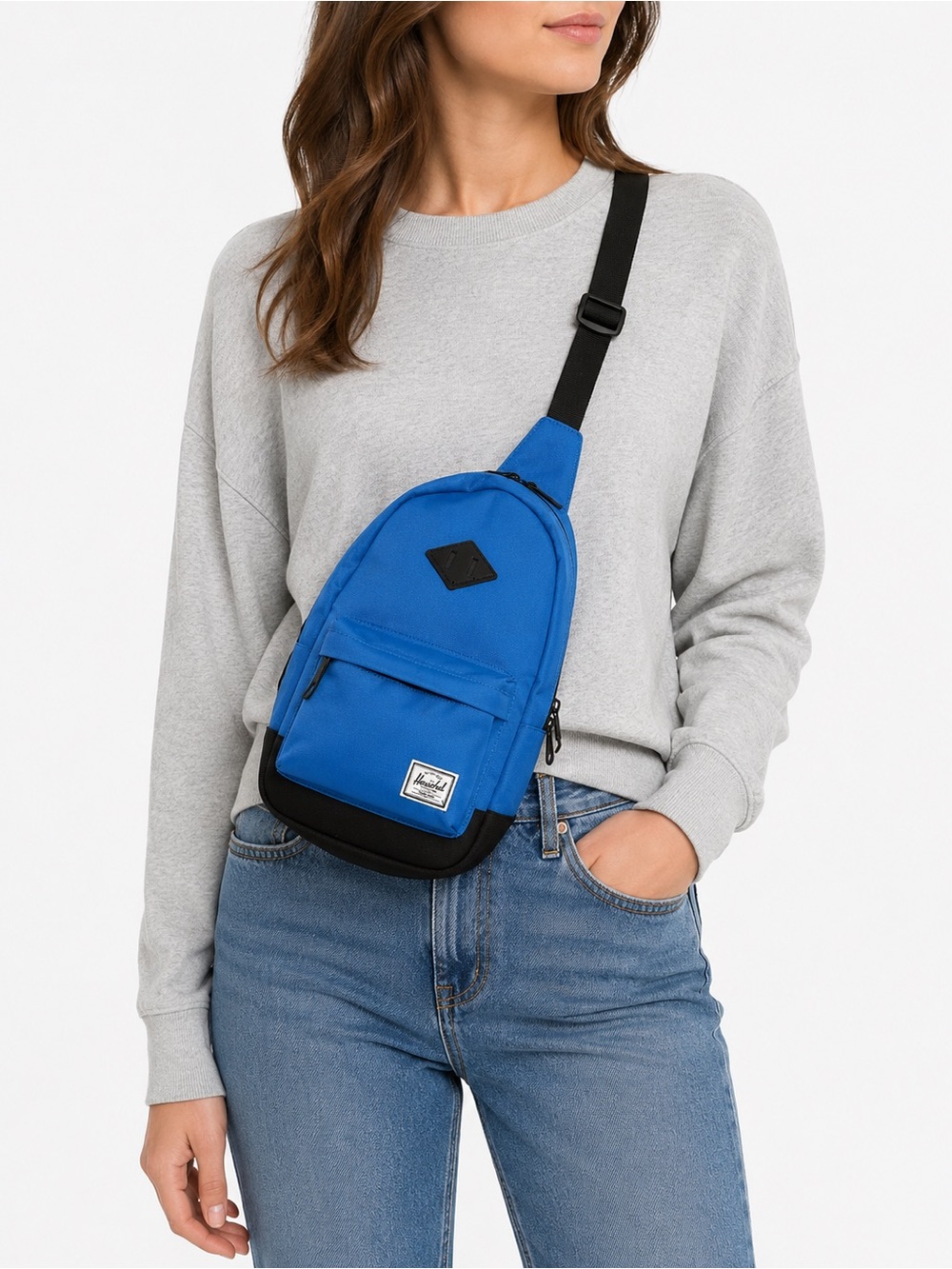 Herschel Heritage Sling Backpack Crossbody Festival Bag Blue Black Unisex